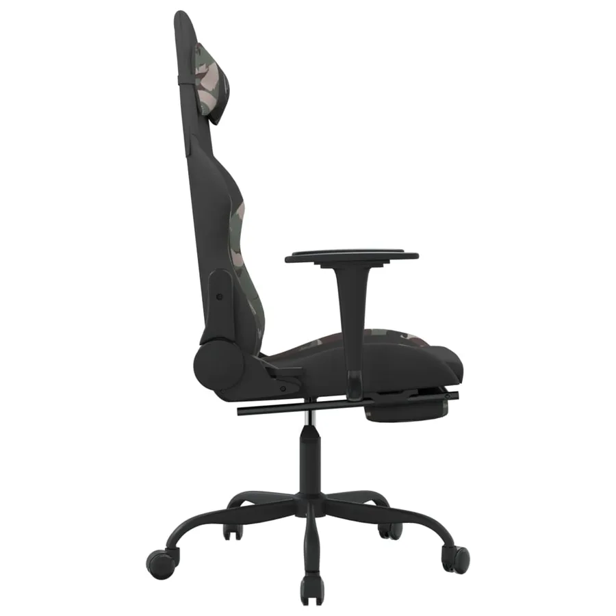 Chaise de jeu de massage repose-pied Noir et camouflage Tissu - 5