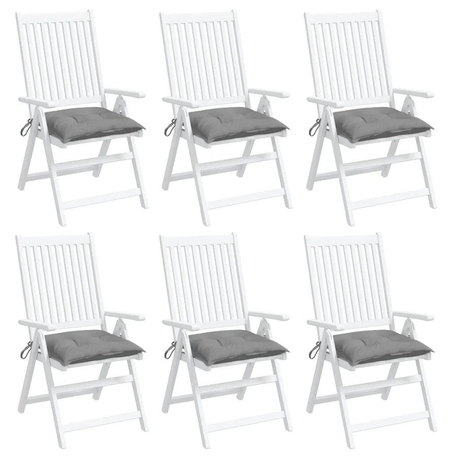 Coussins de chaise lot de 6 gris 50x50x7 cm tissu oxford - 4