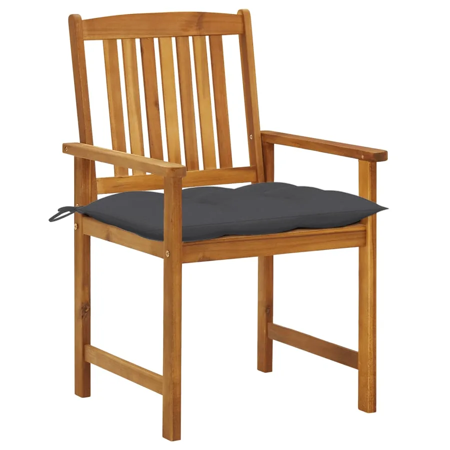 Chaises de jardin avec coussins lot de 8 Bois d'acacia solide - 2