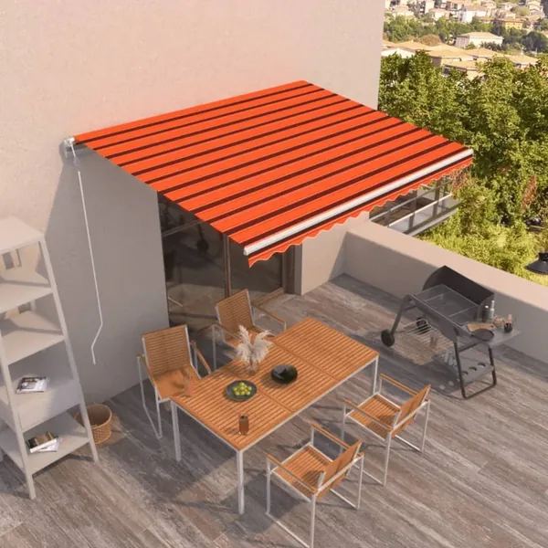 Auvent rétractable automatique 450x300 cm Orange et marron
