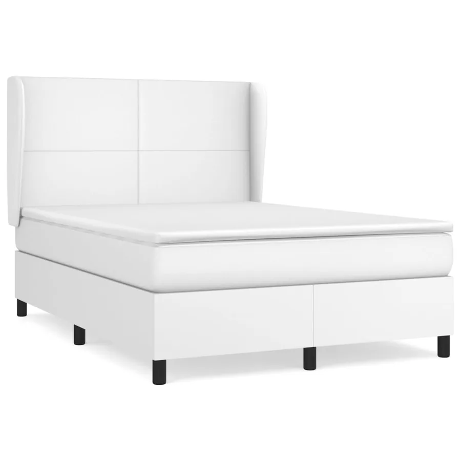 Sommier à lattes de lit avec matelas Blanc 140x200cm Similicuir - 2