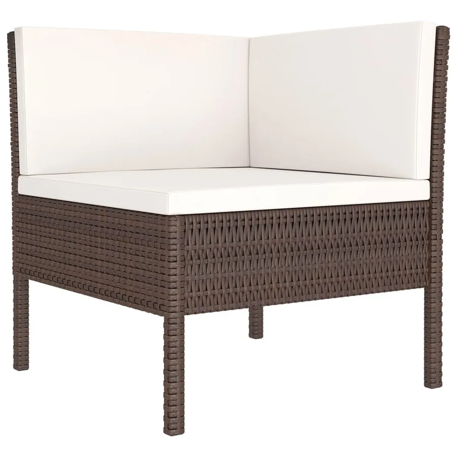 Salon de jardin 8 pcs avec coussins résine tressée marron - 5