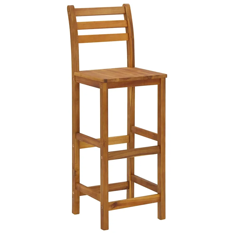 Tabourets de bar lot de 4 bois d'acacia solide - 4