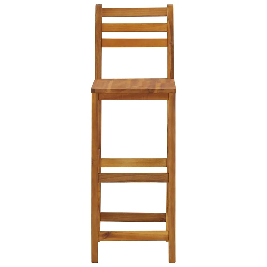 Tabourets de bar lot de 4 bois d'acacia solide - 5