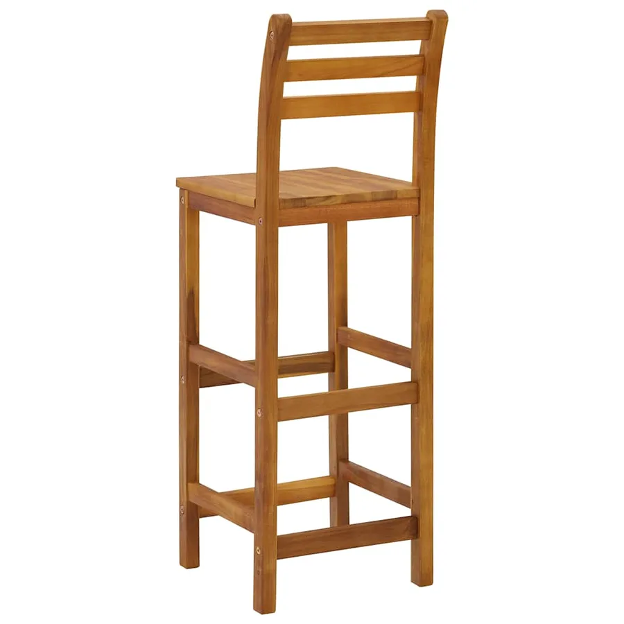 Tabourets de bar lot de 4 bois d'acacia solide - 7