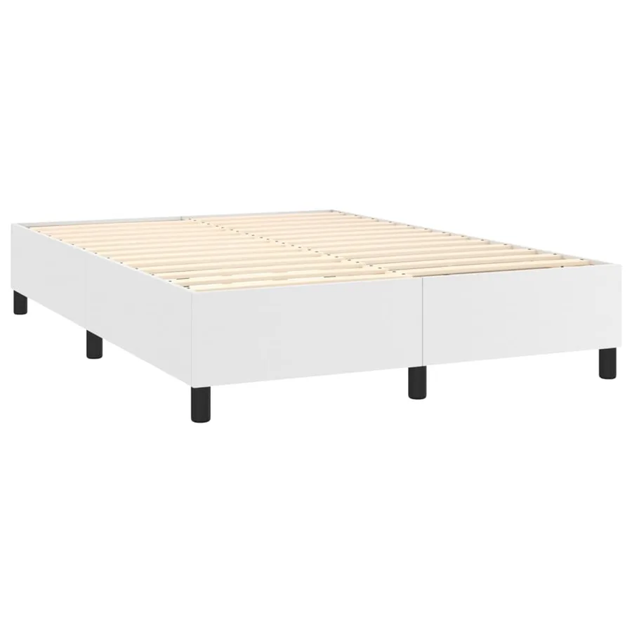 Sommier à lattes de lit avec matelas Blanc 140x190cm Similicuir - 4