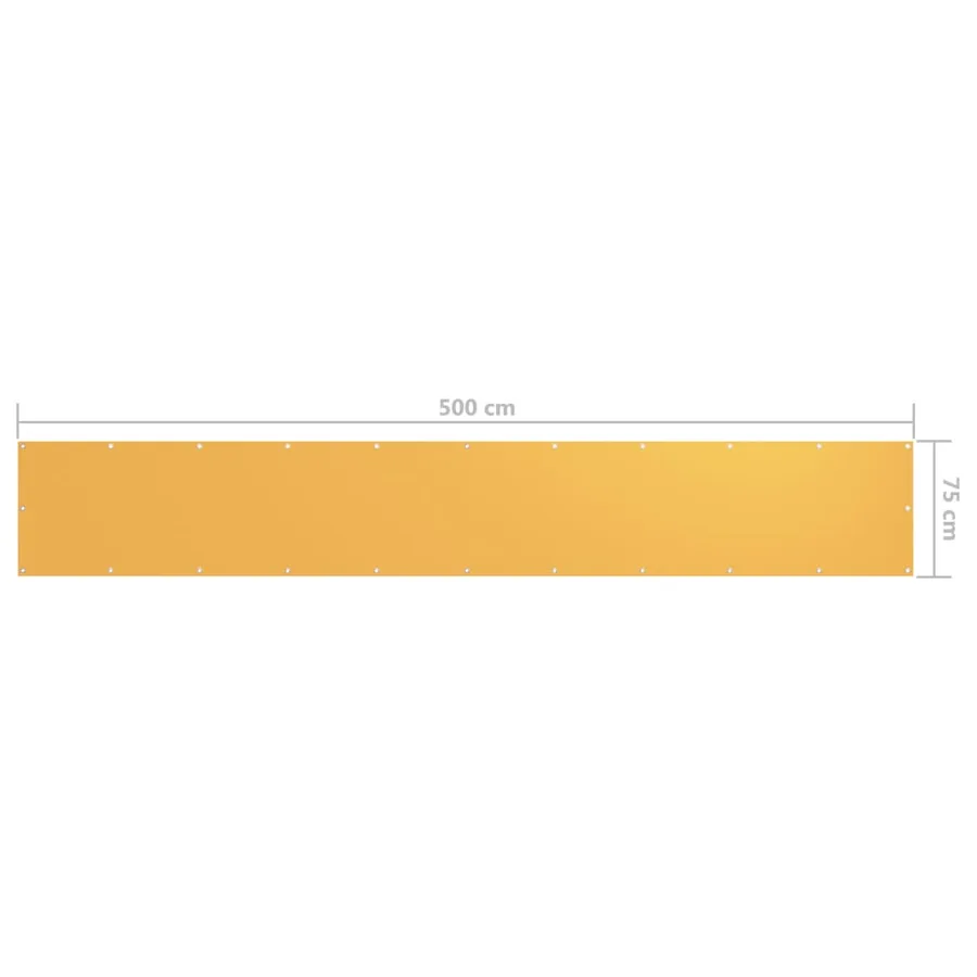 Écran de balcon Jaune 75x500 cm Tissu Oxford - 5