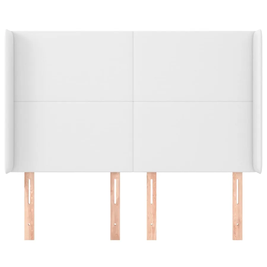 Tête de lit avec oreilles Blanc 147x16x118/128 cm Similicuir - 3