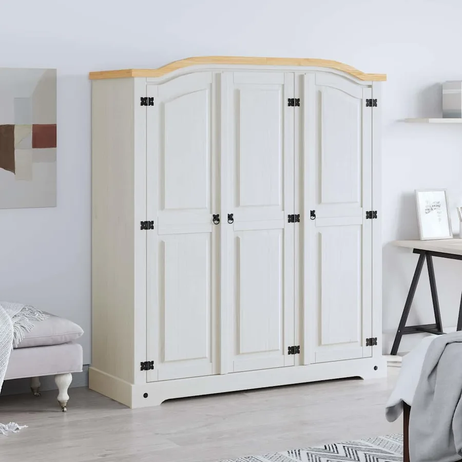 Garde-robe avec 3 portes Gamme Corona pin mexicain Blanc - 2