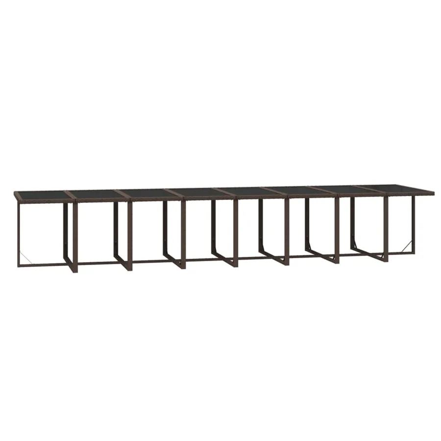 Ensemble à manger de jardin et coussins 17 pcs marron rotin - 7