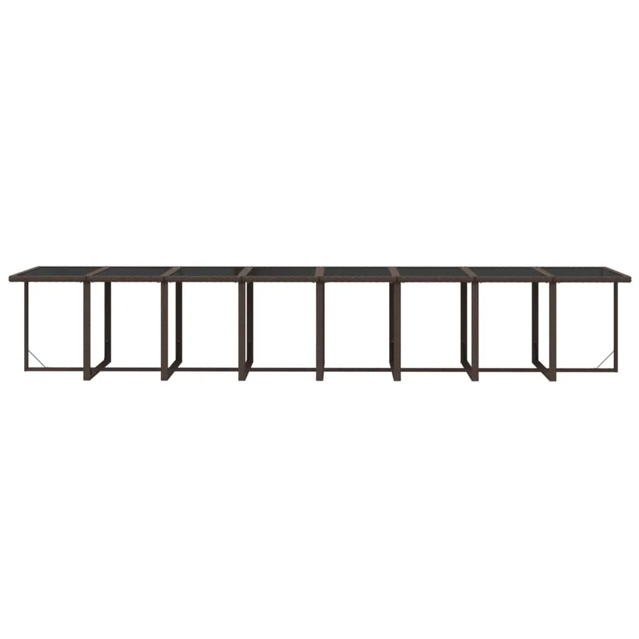 Ensemble à manger de jardin et coussins 17 pcs marron rotin - 8