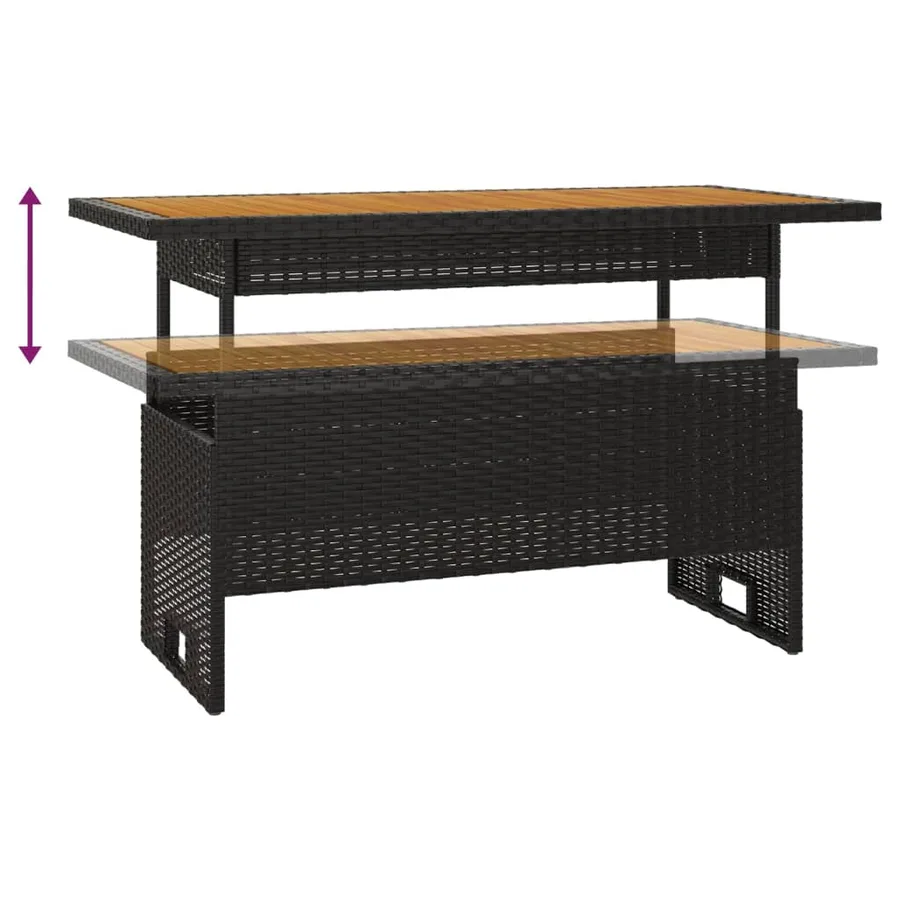 Salon de jardin 4 pcs avec coussins Noir Résine tressée - 10