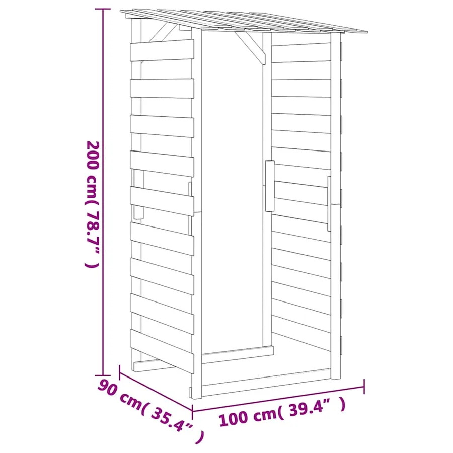 Pergolas avec toits 3 pcs 100x90x200 cm Bois de pin imprégné - 8
