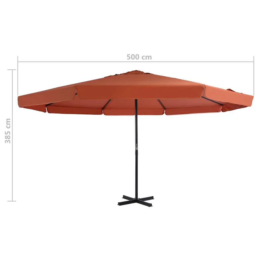 Parasol de jardin avec base portable terre cuite - 12