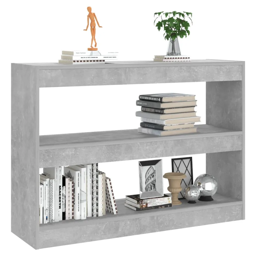 Bibliothèque/Séparateur de pièce Gris béton 100x30x72 cm - 5