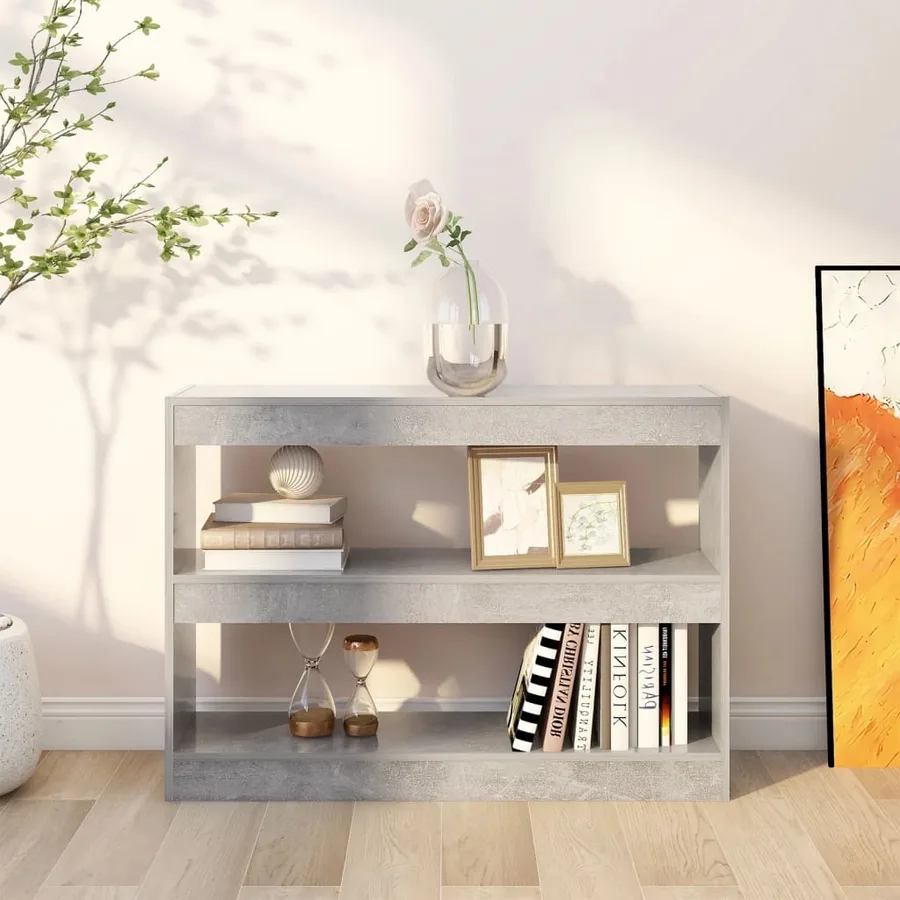 Bibliothèque/Séparateur de pièce Gris béton 100x30x72 cm - 6
