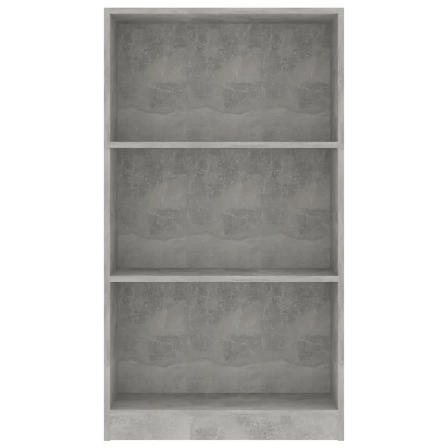 Bibliothèque 3 niveaux Gris béton 60x24x109cm Bois d'ingénierie - 4