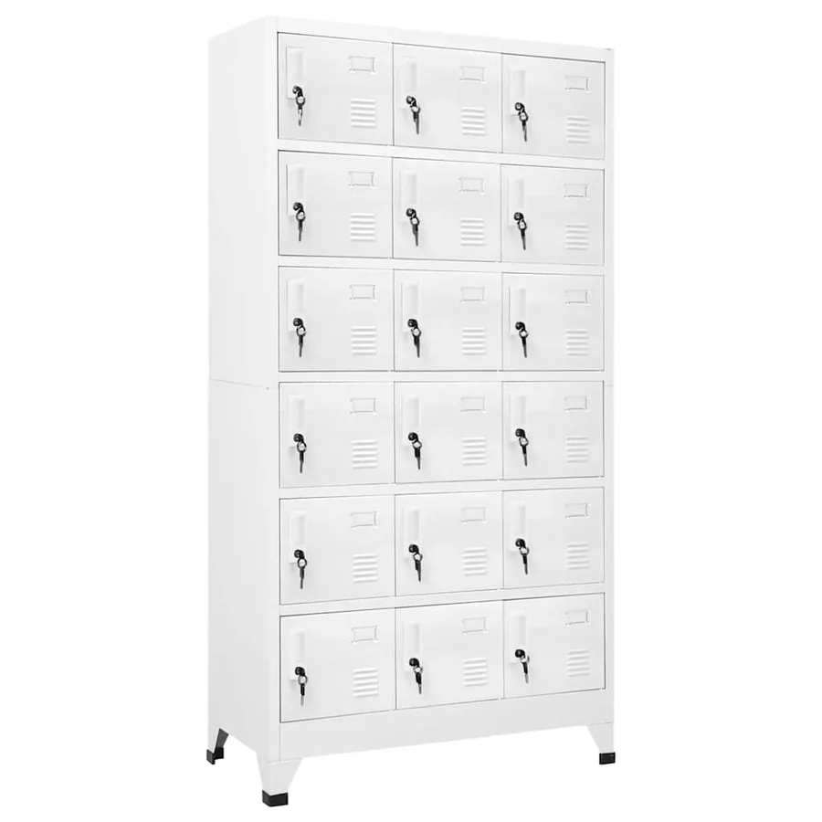 Armoire à casier avec 18 compartiments Métal 90x40x180 cm