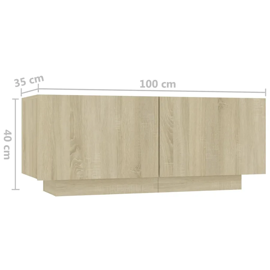 Table de chevet chêne sonoma 100x35x40 cm bois d'ingénierie - 9