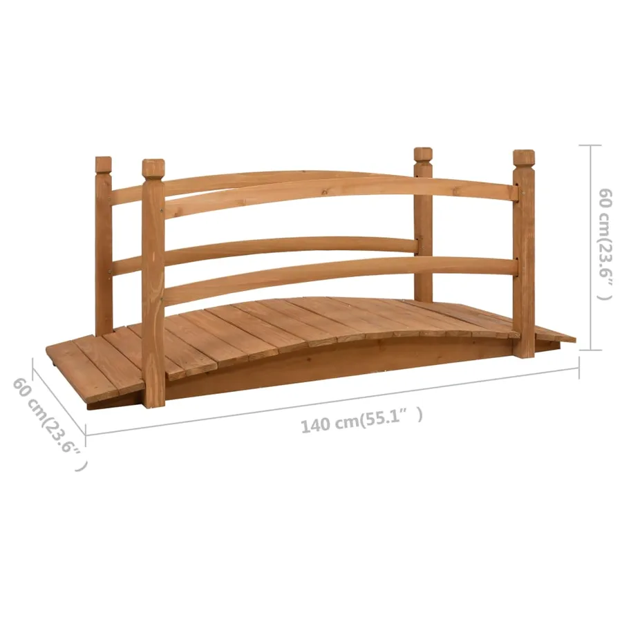 Pont de jardin 140x60x60 cm Bois de sapin massif - 6