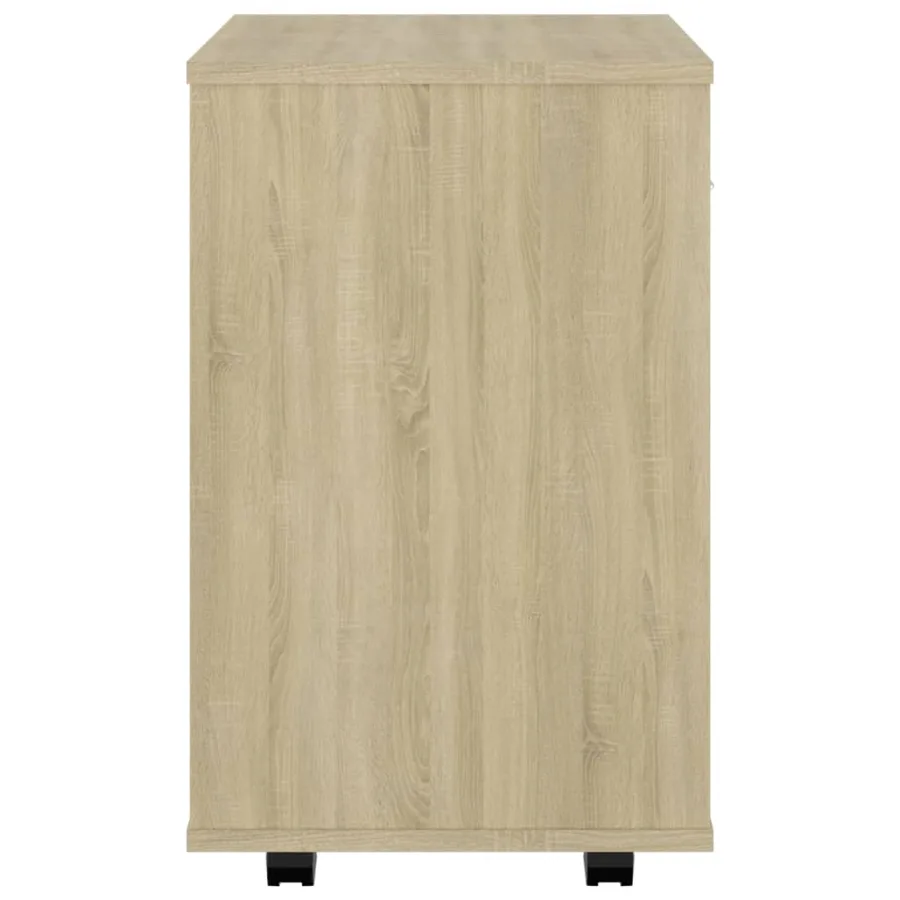 Armoire à roulettes Chêne sonoma 46x36x59 cm Bois d’ingénierie - 5
