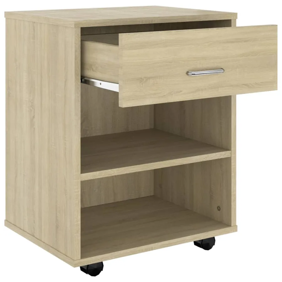 Armoire à roulettes Chêne sonoma 46x36x59 cm Bois d’ingénierie - 6
