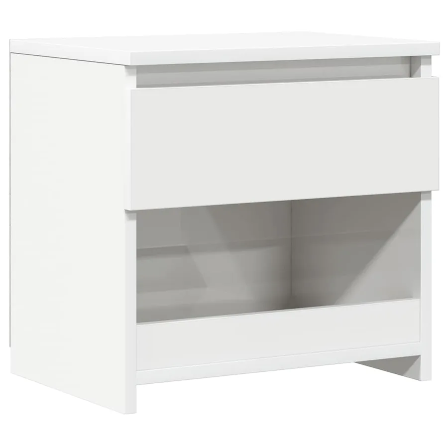 Table de chevet blanc brillant 40x30x39 cm bois d’ingénierie - 2