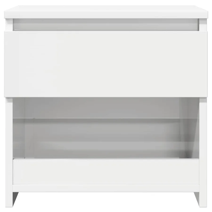 Table de chevet blanc brillant 40x30x39 cm bois d’ingénierie - 4