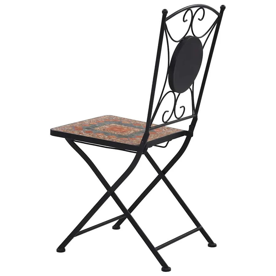 Chaises de bistrot mosaïque 2 pcs Orange et gris - 6