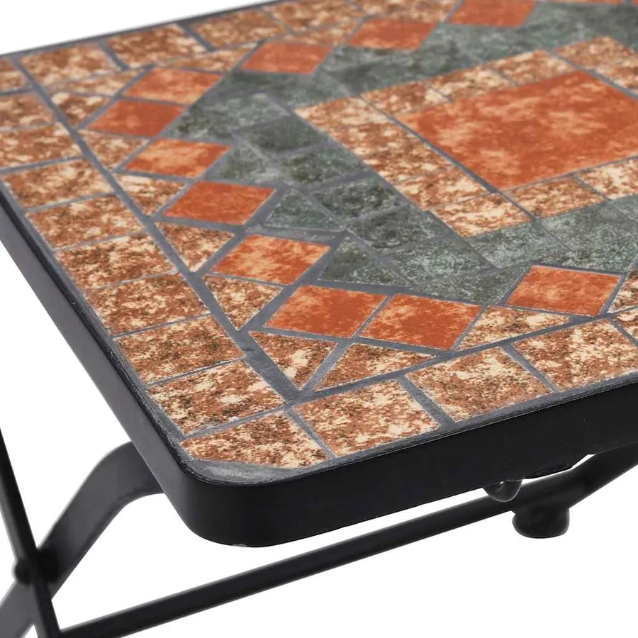 Chaises de bistrot mosaïque 2 pcs Orange et gris - 8