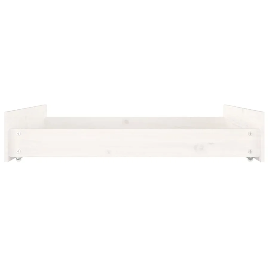 Tiroirs de lit 2 pcs blanc Bois de pin massif - 5