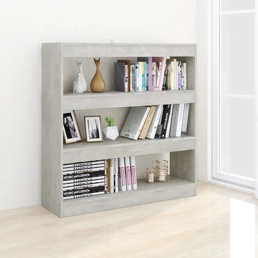 Bibliothèque/Séparateur de pièce Gris béton 100x30x103 cm - 5