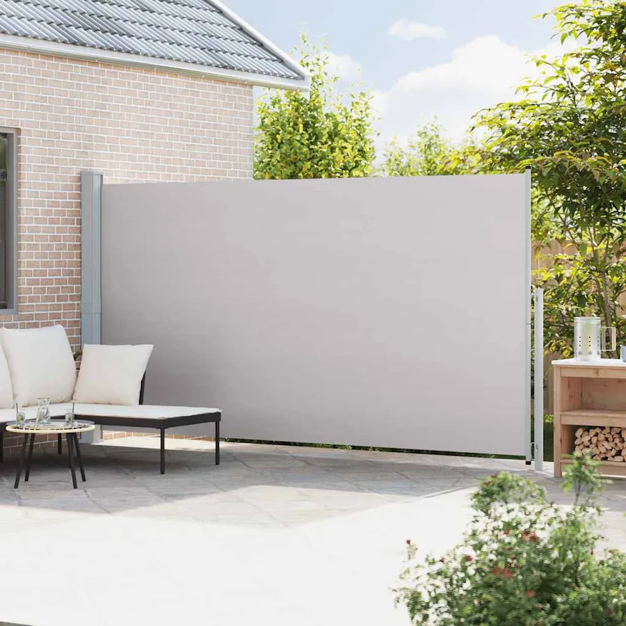 Auvent latéral rétractable de patio 200x500 cm Gris - 3