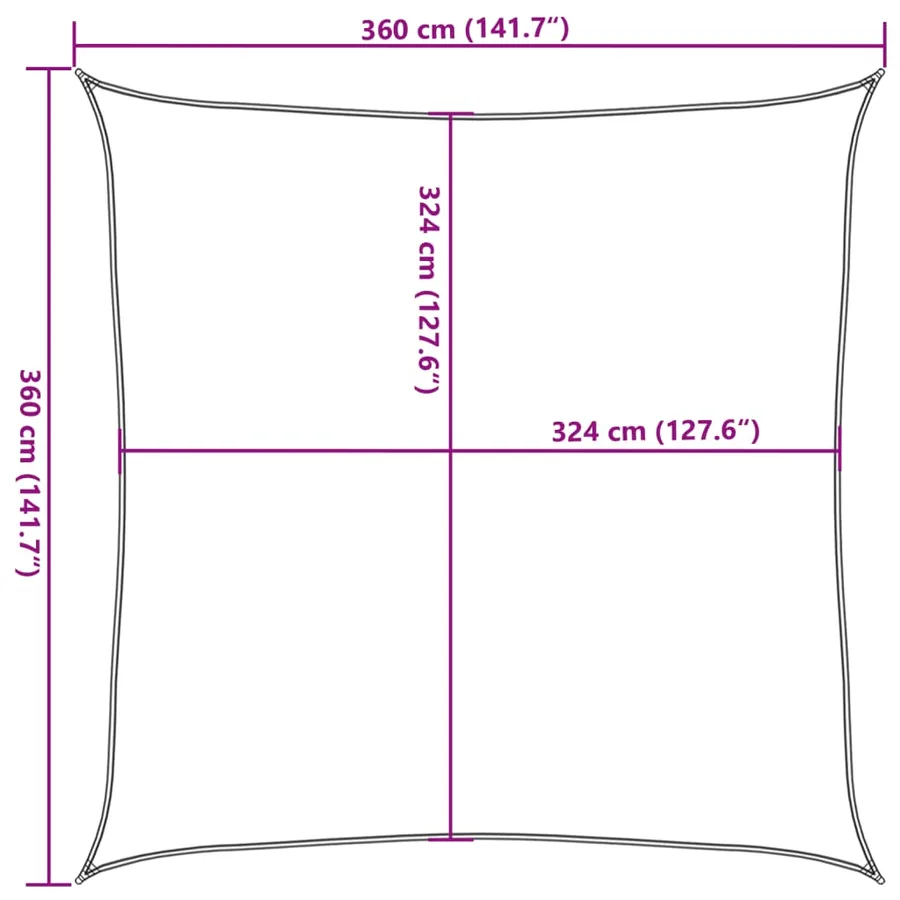 Voile d'ombrage 160 g/m² Vert clair 3,6x3,6 m PEHD - 10