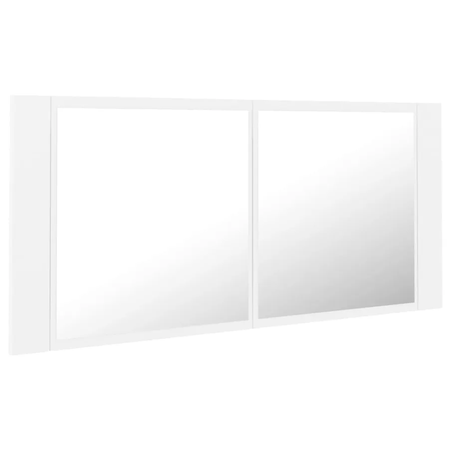 Armoire salle de bain à miroir LED Blanc 100x12x45 cm Acrylique - 3