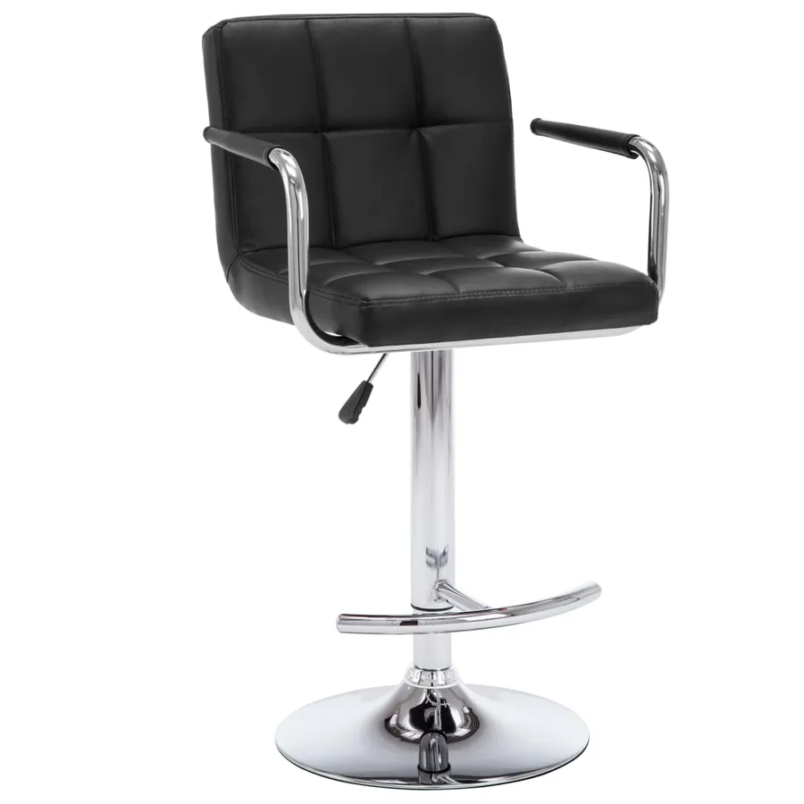 Tabourets de bar lot de 2 noir similicuir - 3