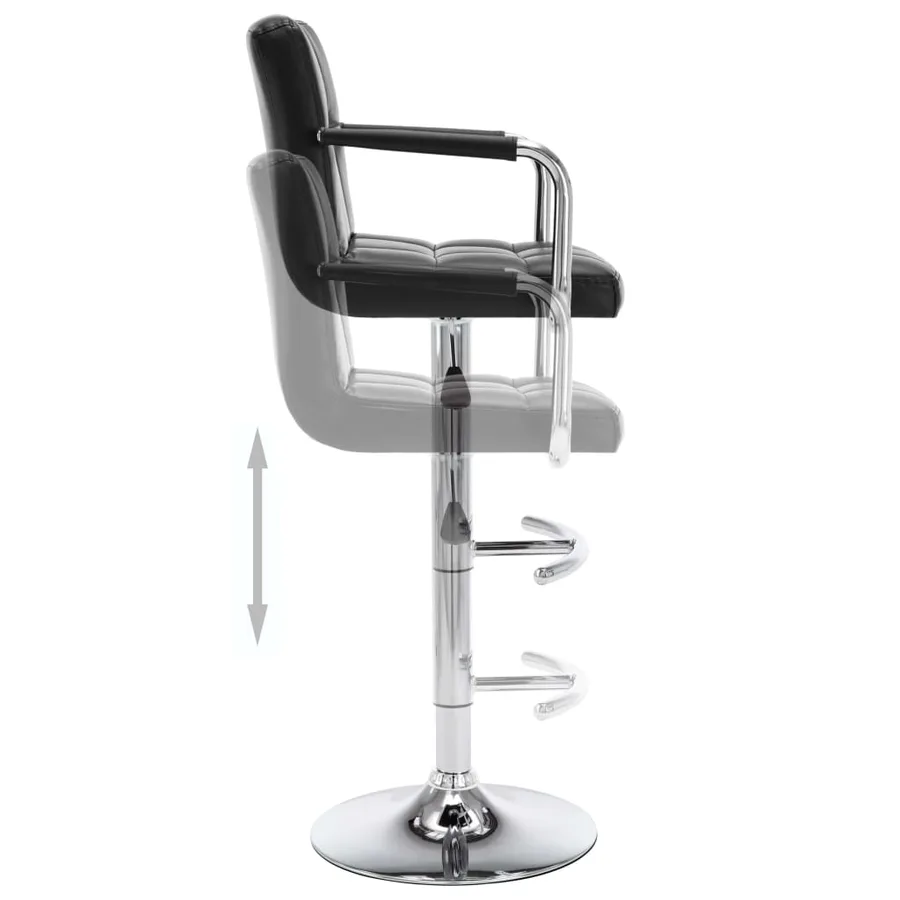 Tabourets de bar lot de 2 noir similicuir - 6