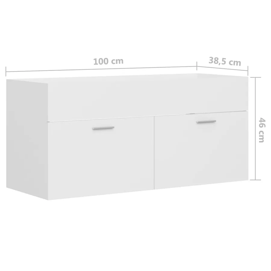 Armoire d'évier avec lavabo intégré Blanc Aggloméré - 14