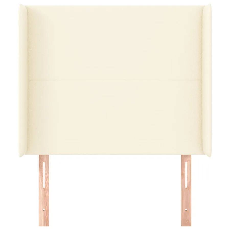 Tête de lit avec oreilles Crème 103x16x118/128 cm Similicuir - 3