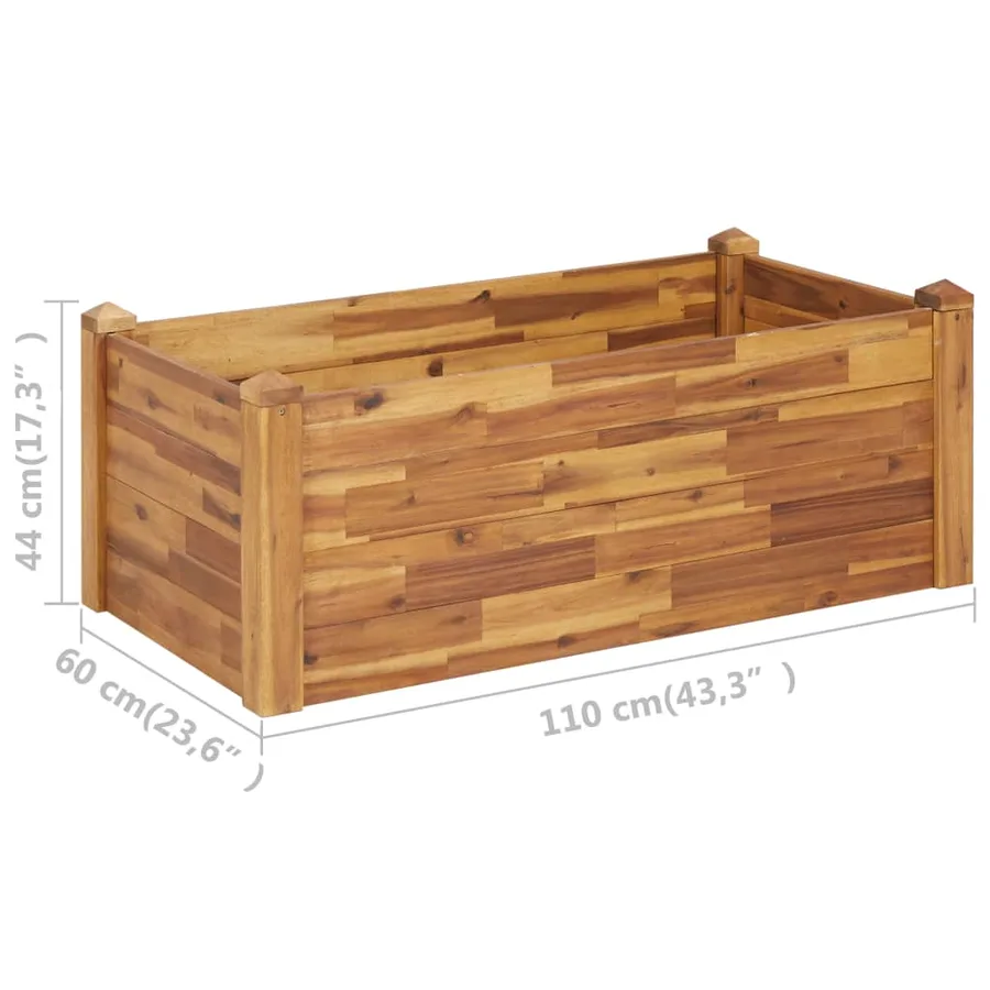 Lit surélevé de jardin 110x60x44 cm Bois massif d'acacia - 7