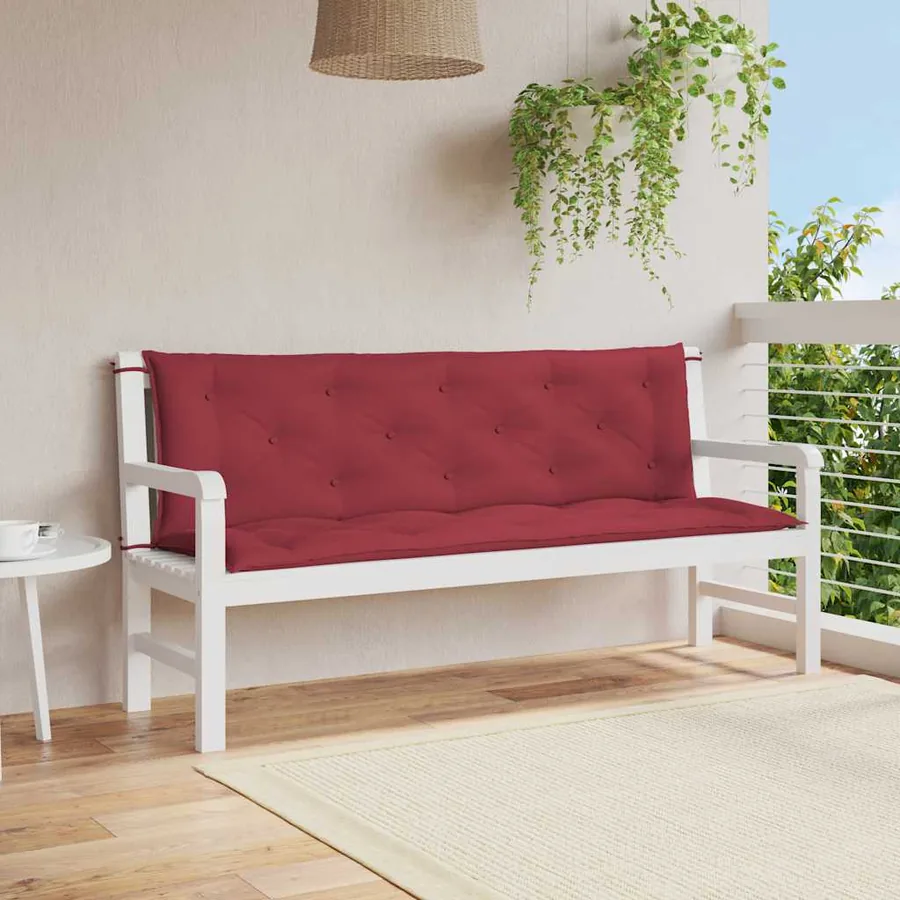 Coussin de banc de jardin rouge bordeaux tissu oxford
