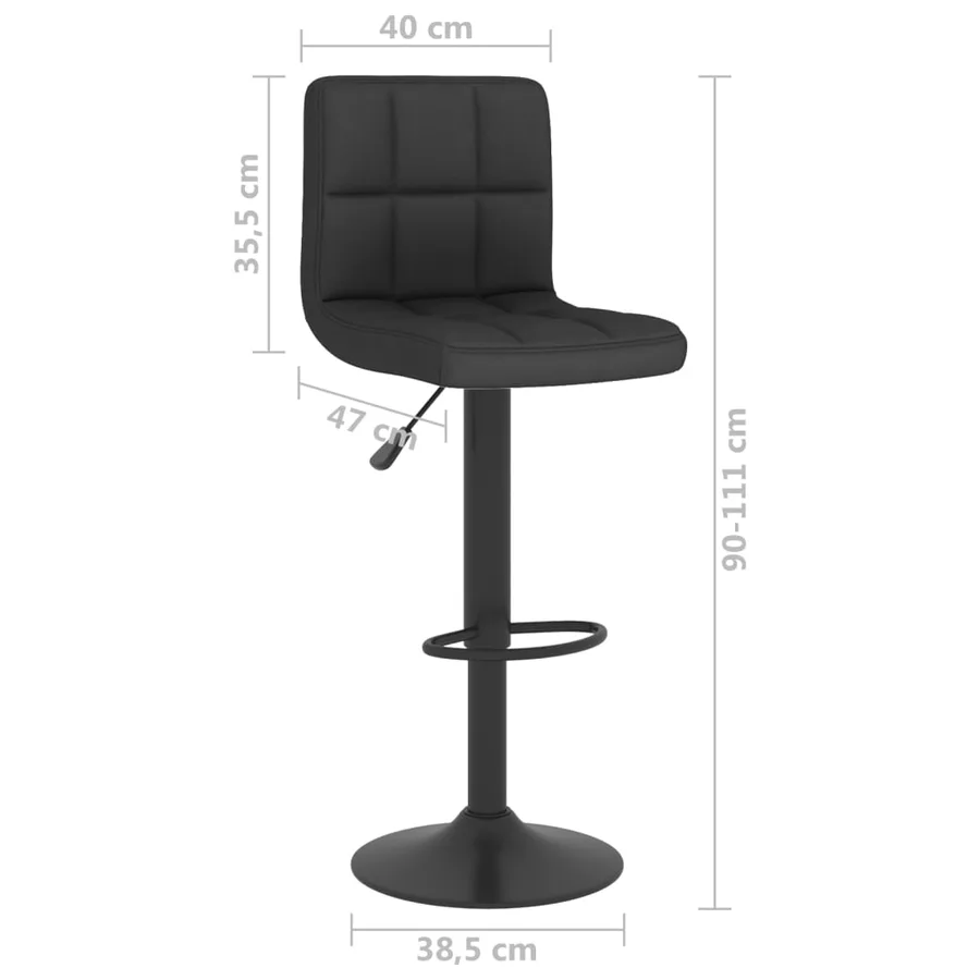 Tabourets de bar lot de 2 noir tissu - 10