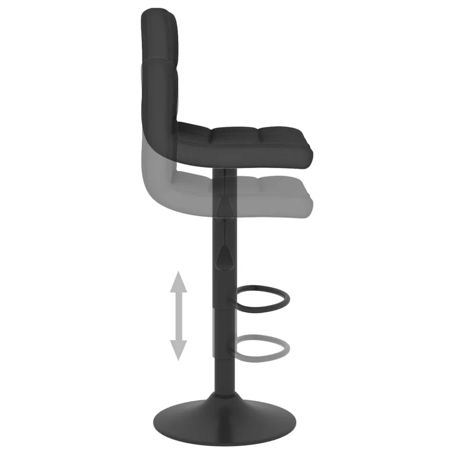 Tabourets de bar lot de 2 noir tissu - 7