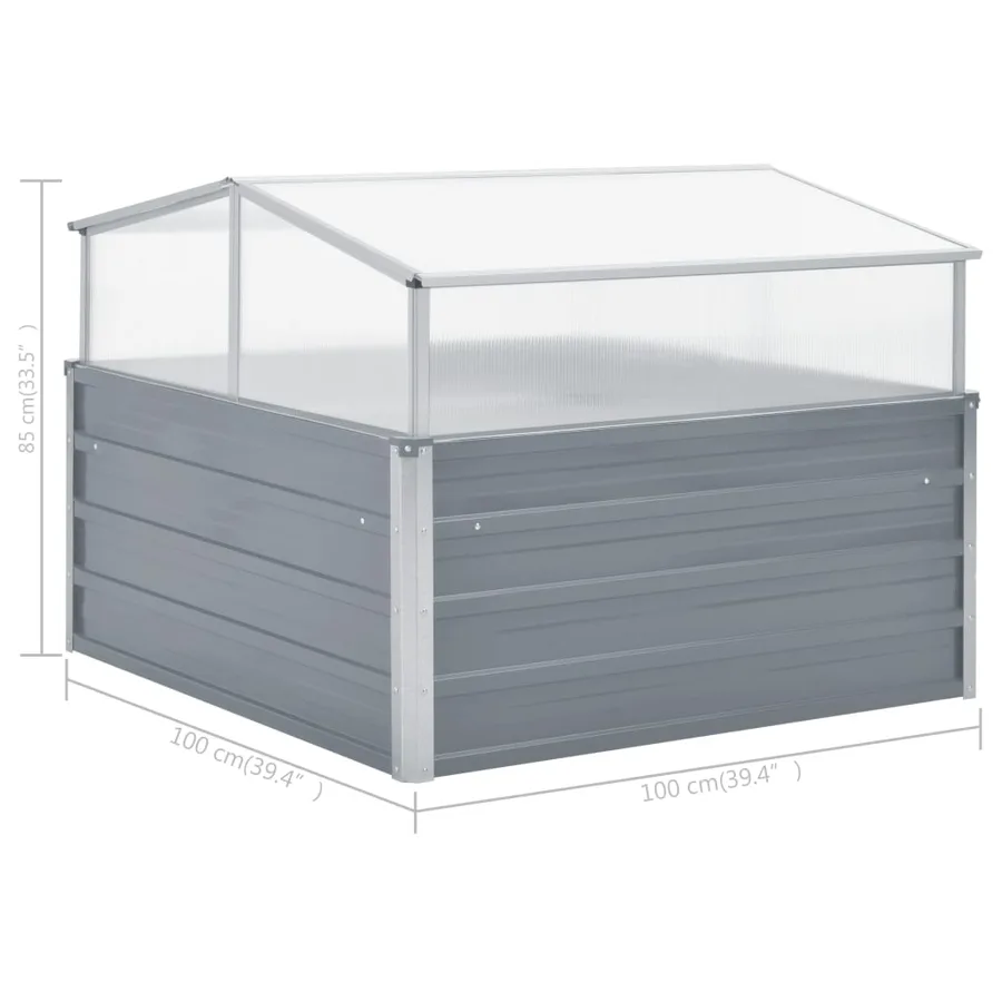 Serre 100 x 100 x 85 cm Grise Acier galvanisé - 7