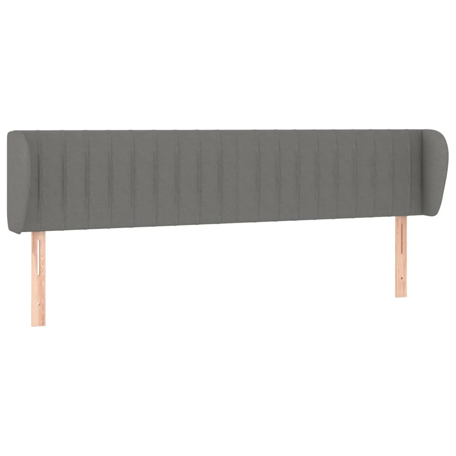 Tête de lit avec oreilles Gris foncé 203x23x78/88 cm Tissu - 2