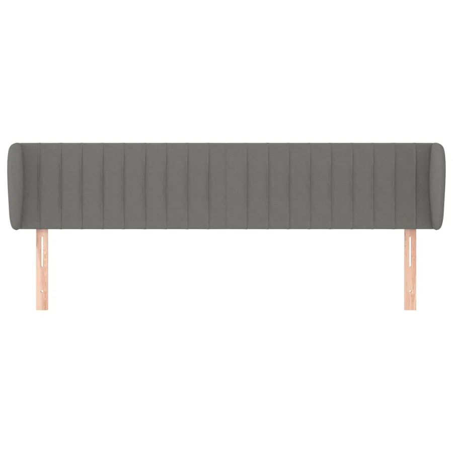 Tête de lit avec oreilles Gris foncé 203x23x78/88 cm Tissu - 3
