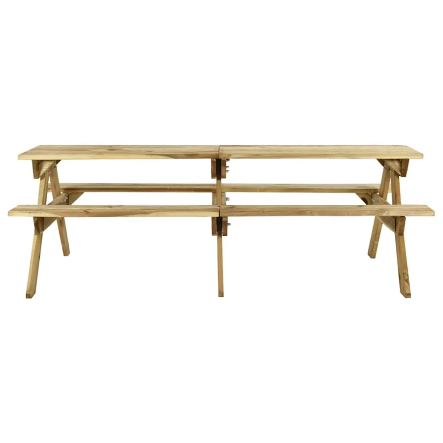 Table de pique-nique et bancs 220x122x72cm Bois de pin imprégné - 2