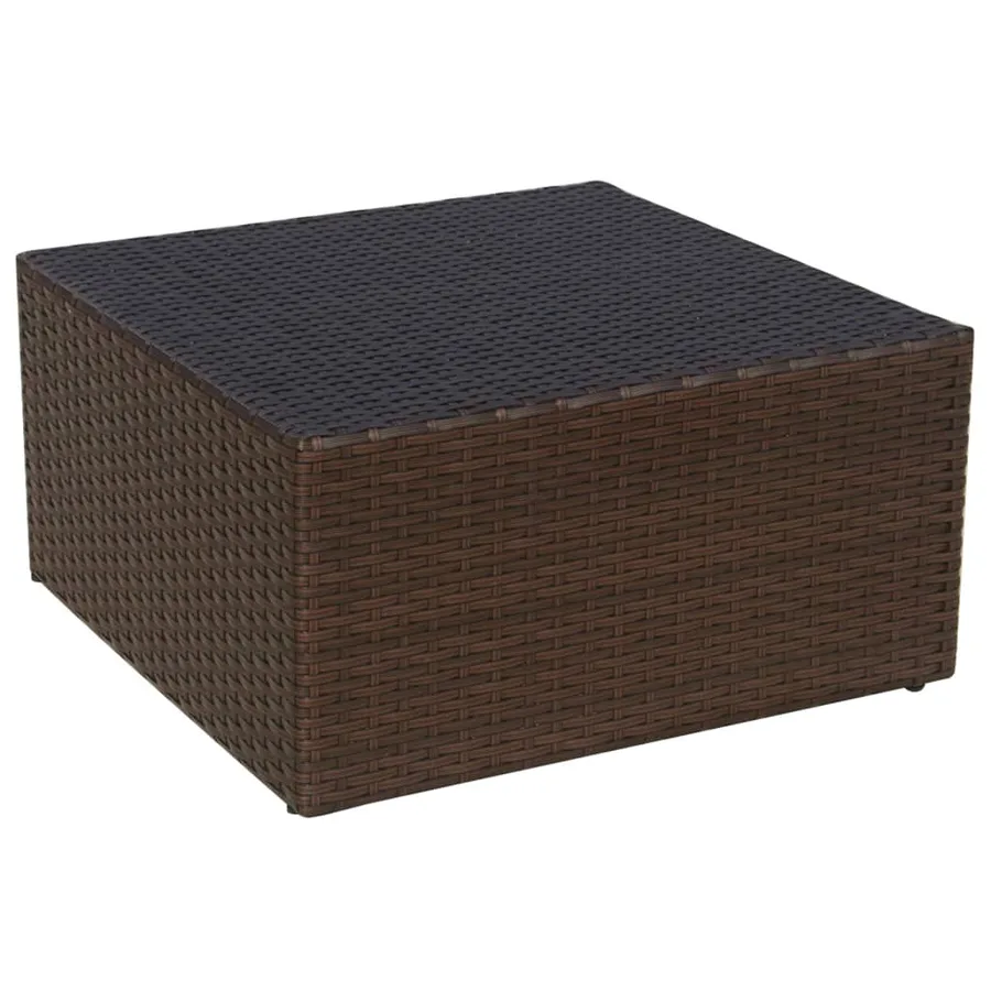 Chaise de jardin avec tabouret Marron Résine tressée - 10