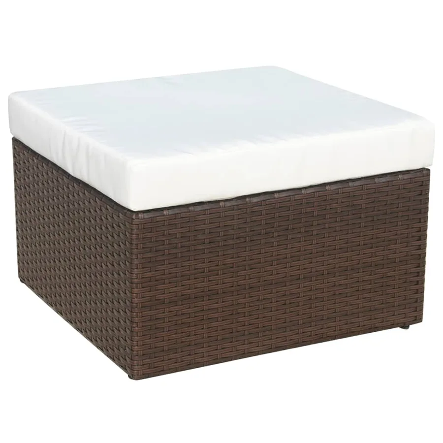 Chaise de jardin avec tabouret Marron Résine tressée - 7