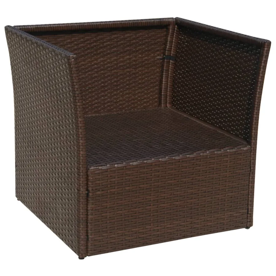 Chaise de jardin avec tabouret Marron Résine tressée - 9